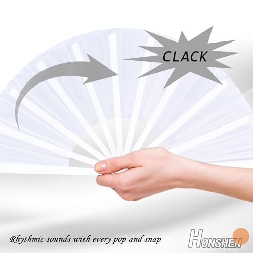 Chinese Hand Fan - Folding Fan with Nylon Cloth, 13 inch (White) - color: White