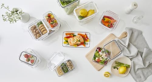 Airtight Food Storage Containers with Lids Gift Set (6pack) BPA-Free | Clear | Microwave, Freezer and Dishwasher Safe | Leak-Proof | Kitchen Fridge Organizer Fruit Boxes | Fresher Food