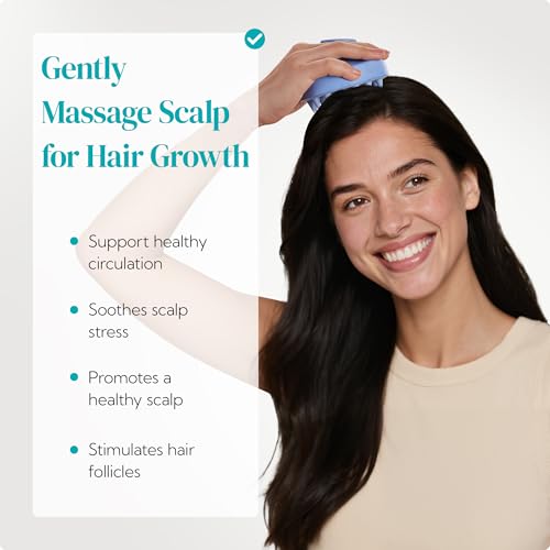 HEETA 2-Pack Large Scalp Massager Scrubber Shampoo Brush for Hair Growth - color: New Blue & Beige
