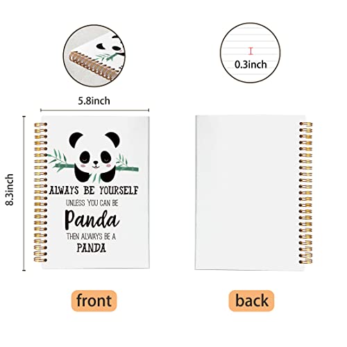 VNWEK CutePanda gifts For Women Girls Always Be Yourself Unless You Can Be a Spiral Notebook Journal 5.5 x 8.3 inches,Panda Lover Gifts Themed Lined Hardcover Spiral Notebook - color: ice