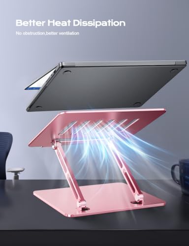 LOXP Aluminum Laptop Stand, Laptop Stand for Desk Ergonomic -Pink - color: Classic Pink