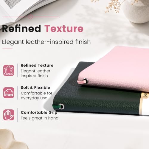 CAGIE College Ruled Journal for Men & Women, Softcover A5 Leather Notebook - color: Pink, size: 1 Pack