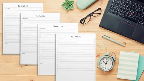 Better Office Products To Do List Notepad, 8.5" x 11", Planning Note Pad, 50 Sheets, Daily Agenda Productivity Checklist Organizer, (4 Pack) - style: 4 Pack