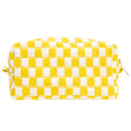 PAZIMIIK Checkered Makeup Bag for Purse, Small Travel Cosmetic Pouch,Yellow - color: Yellow
