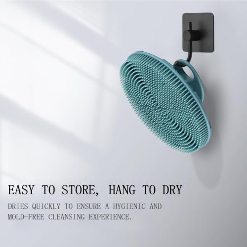 INNERNEED Food-Grade Soft Silicone Body Scrubber Brush, Silver Zinc Infused - color: Dark Green-silver