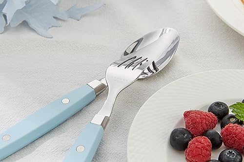 ANNOVA Silverware Set, Retro/Rivet Colorful Stainless Steel Tableware Kitchen Flatware Set Utensils, Includes Dinner Knives, Forks, Spoons, Salad Forks & Dessert Spoons (Sky Blue, 20 Pieces) - color: Light Blue