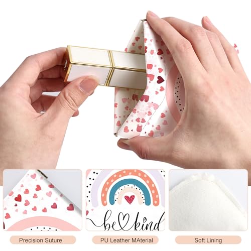 2Pcs PU Leather Small Squeeze Coin Purse Pouch Mini coin Bag Unique And Cute Wallet Cosmetic Bags Change Bag For Women Girls Men （Heart and Rainbow1 - color: Heart and Rainbow1