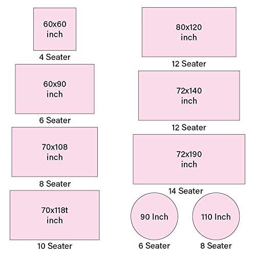 CPC Tablecloth 100% Cotton 72x190 Inch Indian Block Print Rectangle Table Cover, Pink Table Cloth for Weddings, Spring/Summer, Barbeque - Pink Sapphire - color: Pink Sapphire, size: 190" x 72" (Rectangular)