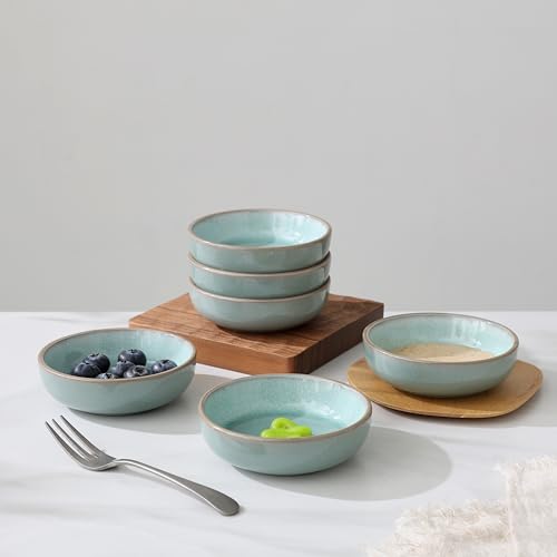 famiware Ceramic Soy Sauce Dish, 3oz Dipping Bowls Set of 6, Verdure - color: Verdure, style: Nature