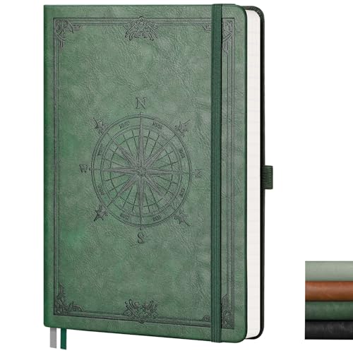 AHGXG Dotted Journal Notebook, 192 Pages, A5 Medium Size (5.7'' x 8.3'') - color: Dark Green