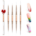Modelones Nail Art Brushes Dual-ended Fine Liner Gel Polish 7/11/15/20mm - color: orange