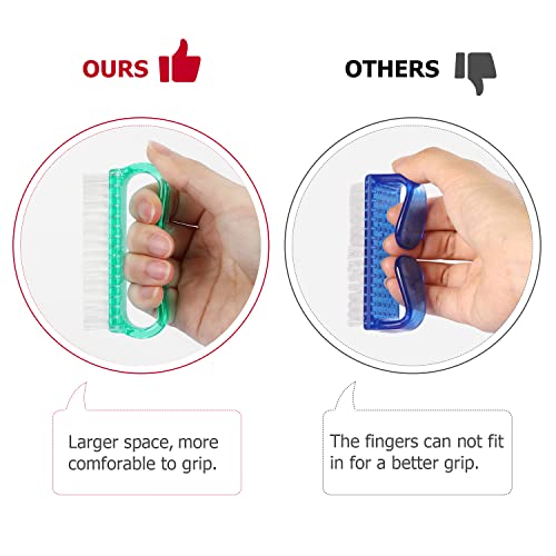 Larbois Handle Grip Nail Brush, Hand Fingernail Brush Cleaner Scrubbing Kit Pedicure for Toes and Nails Men Women (4 Pack) - color: Color-16