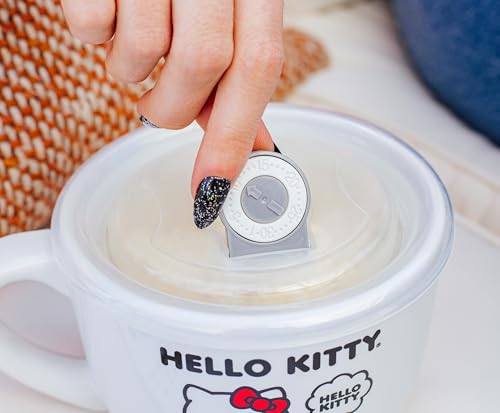 Silver Buffalo Sanrio Hello Kitty How Are You? Ceramic Soup Mug Bowl With Vented Lid and Handle For Ice Cream, Cereal, Beverages | Holds 24 Ounces - color: How Are You