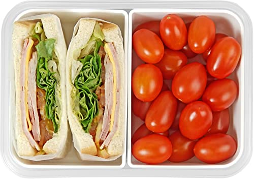 carrotez 2 Compartment Food Container - 6.3 Cup (1500ml) - color: White, size: 2 Compartment (6.3 Cup)