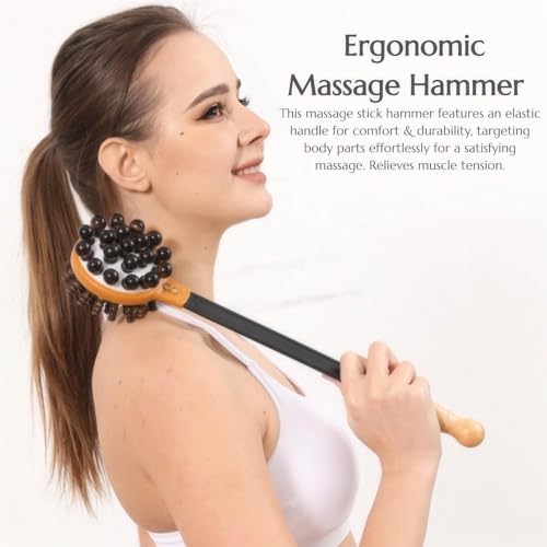 Massage Hammer, Meridians Back Knock Massager, Double Head Back Scratcher Percussion Massager, Manual Massage Hammer for Neck, Leg, Waist (Pack of 2) - size: Extra Large (Pack of 2)