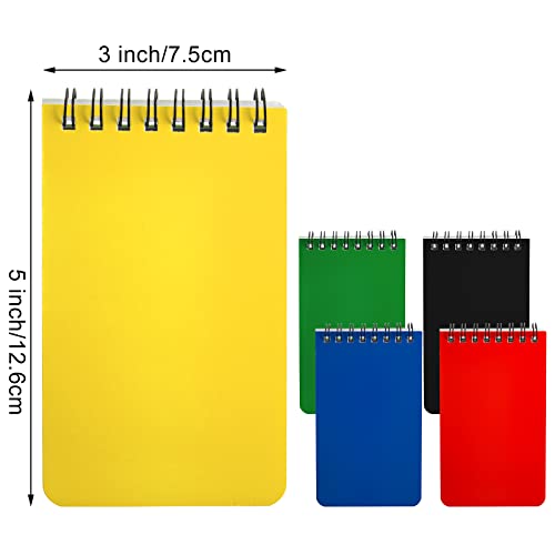 Hacaroa 30 Pack Top Spiral Memo Pads, 3"x5" Lined Pocket Notebook Mini College Ruled Paper 75 Sheets/150 Pages, Wirebound Small Steno Pads for Home, School, Office, Assorted Colors