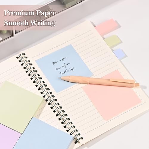 BAYTORY 6 Pads Pastel Sticky Notes, Memo Self-Stick Note (3x3 & 3x0.7 in) - size: 3x3 & 3x0.7 Inch