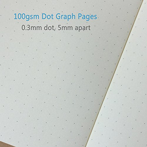 Dotted Notebook Journal, Pocket 3.5 x 5.5 Memo Book - Thick Dot Grid Paper - Total 96 Sheets / 192 Pages