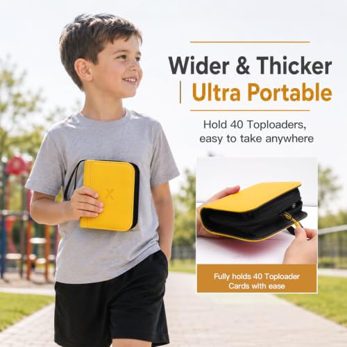 Mini 1 Pocket Top Loader Binder, Upgraded Widened Pages & Spine - color: Yellow, size: 1