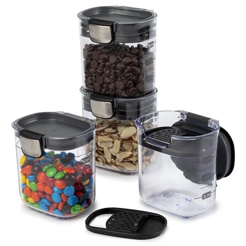 Progressive PKS-401 1.5 Cup Mini Prokeeper+ Airtight Silicone Seal Storage Container Great For Spices & Baking Acessories (4- Piece) - size: 4- Piece