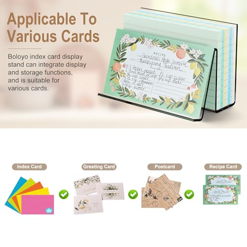 Boloyo Acrylic Index Card Display Holder, 4 X 6 inch, 1PC Clear Cards Holder Stand Organizer Desktop Business Card Holders for Home Office School Desktop Card Storage 200 Capacity - color: 4 X 6 inch, size: 1PC