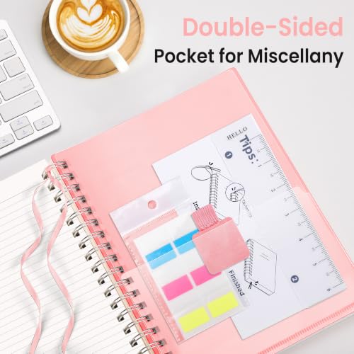 EMSHOI Lined Spiral Journal Notebook, 300 Pages, A4 Size (8.2'' x 11.2'') - color: Pink, size: A4