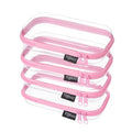 YQBRAO Clear Hard Shell Zipper Cases, 4 Small Cable Organizers, Pink - color: Pink, size: 4 Pack(S)