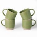 famiware Coffee Mugs Set of 4, 13 oz Mug Set, Ceramic Cup Set with Handle - color: Constellation-Olive Green, size: 4 Count (Pack of 1)