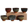 Better-Love 6PCS Handmade Ceramic Tea & Sake Cups, Japanese Pottery Set