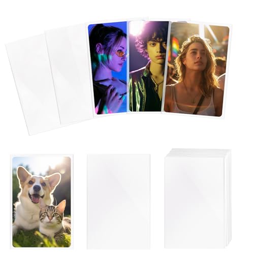 200 Pcs Kpop Photocard Sleeves Holder, 58 x 89 mm, Clear Plastic - style: 200 PCS Transparent Style