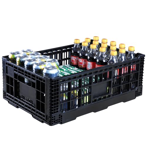 Collapsible Storage Bin Container，52 Liter Transfer heavy duty plastic storage box , Versatile Storage Basket milk crates (1)