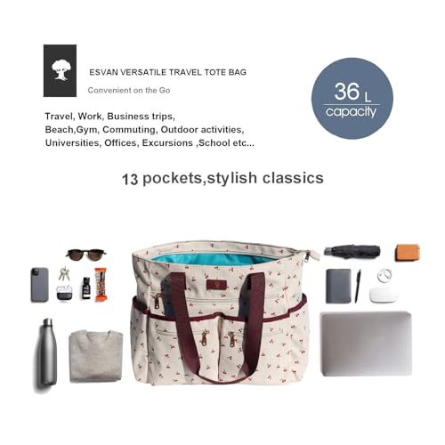 Weekender Bag Carry On Bag Overnight Tote Travel Duffle with 13 Pockets for Travel,Work，Gym,Beach,Teacher,Nurse - color: Corduroy cherry