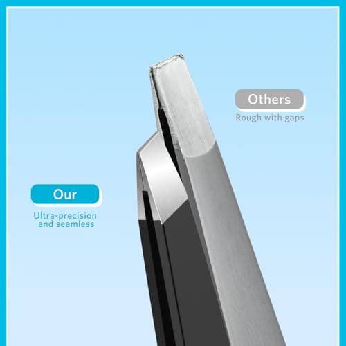 MORGLES Tweezers Set for Men 9 Pcs Nail Clipper Kit with Case for Grooming - color: B-black
