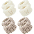 Chuangdi 4 Pairs Wrist Bands for Washing Face Microfiber,Khaki, Beige - color: Khaki, Beige