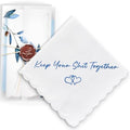 Wedding Handkerchief, Something Blue for Bride, Mother of Bride Gift - color: Keep Your Shit Together, style: Blue Olive Leaf