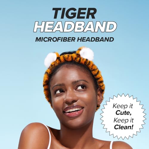 I DEW CARE Tiger Face Wash Headband, Animal Head Band, Soft & Fuzzy - color: 07 Tiger Headband
