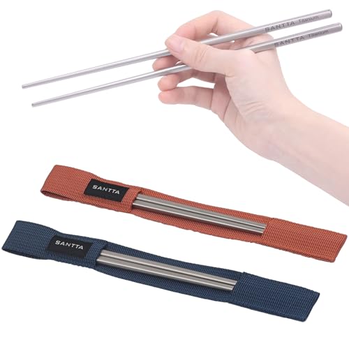 SANTTA Titanium Chopsticks with Portable Carrying Case - size: 2-Pack