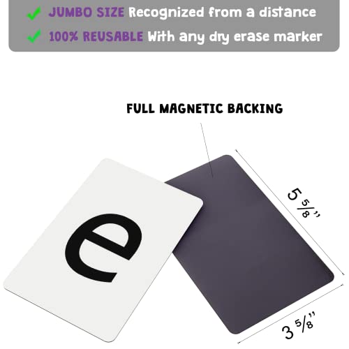 Attractivia Magnetic Big Alphabet ABC Flash Cards - 52 Sturdy Uppercase & Lowercase Large Letters, Black - for Classroom Teachers, Homeschool, ESL, Kids and Adults - style: Black Uppercase & Lowercase