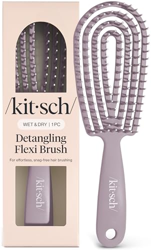 Kitsch Flexi Flow Detangler Brush, Hair Brushes For Women - Soft Violet - color: Soft Violet, size: 1 pc