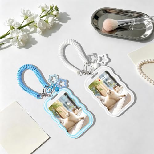 2 Pack Cute Photocard Holder Keychain,Kpop Photo Card Holder