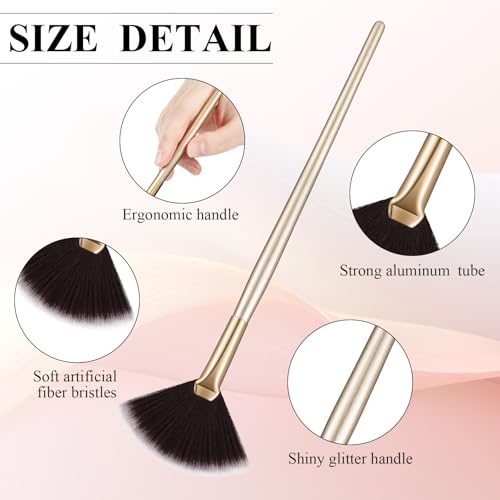 Maitys 9 Pieces Facial Fan Mask Brushes, Brown - color: Brown