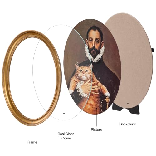 eletecpro 5x7 Oval Picture Frame with Real Glass Cover, Gold, 2-Pack - color: Gold, size: 5x7 Inches