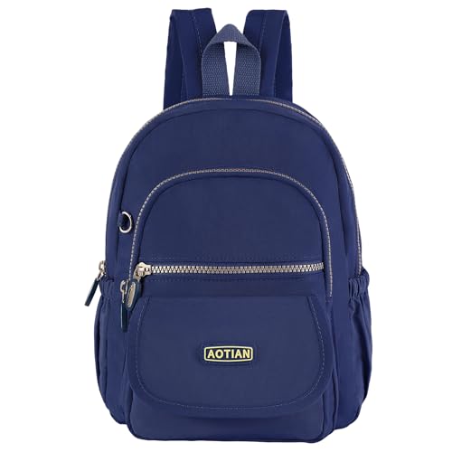 AOTIAN Mini Backpack for Women, Lightweight Sturdy Nylon Small Daypack - color: Mini Deep Blue