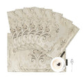 Loom and Mill Luxury Damask Floral Placemats Set of 6, Light Apricot - color: Light Apricot, size: 6 Pieces