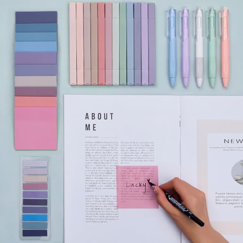 Jutom 38 Pcs Book Annotation Kit for Bible Study, Purple Series, Square - color: Purple Series