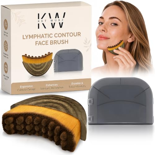 Lymphatic Contour Face Brush, Dry Brush Massager for Lymphatic Drainage