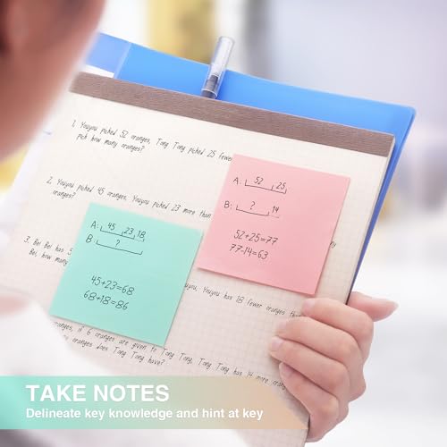 OSBOO Sticky Notes 3x3 Inch 8 Pack Pastel Colors, 80 Sheets/Pad - color: 8 Pastel Colors