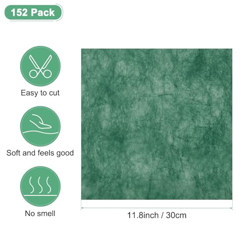 M METERXITY 152-Sheet Korean Cotton Wrapping Flower Paper, 11.8 Inch/ 30cm Waterproof Floral Wrapping Cotton Paper for Bouquets/Gift Packaging [Dark Green] - color: Dark Green