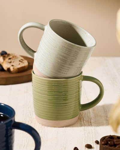 famiware Coffee Mugs Set of 4, 13 oz Mug Set, Ceramic Cup Set with Handle - color: Constellation- Multicolor-Earthy Tones, size: 4 Count (Pack of 1)