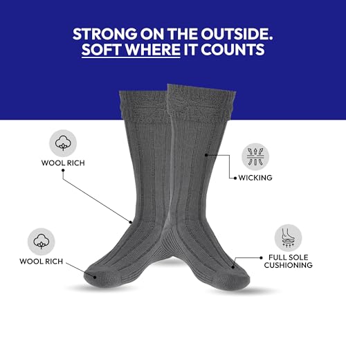 Scottish Bubbles And Square Kilt Hose for Men, Ribbed Socks for USA Shoe Sizes - color: Light Grey, size: Large